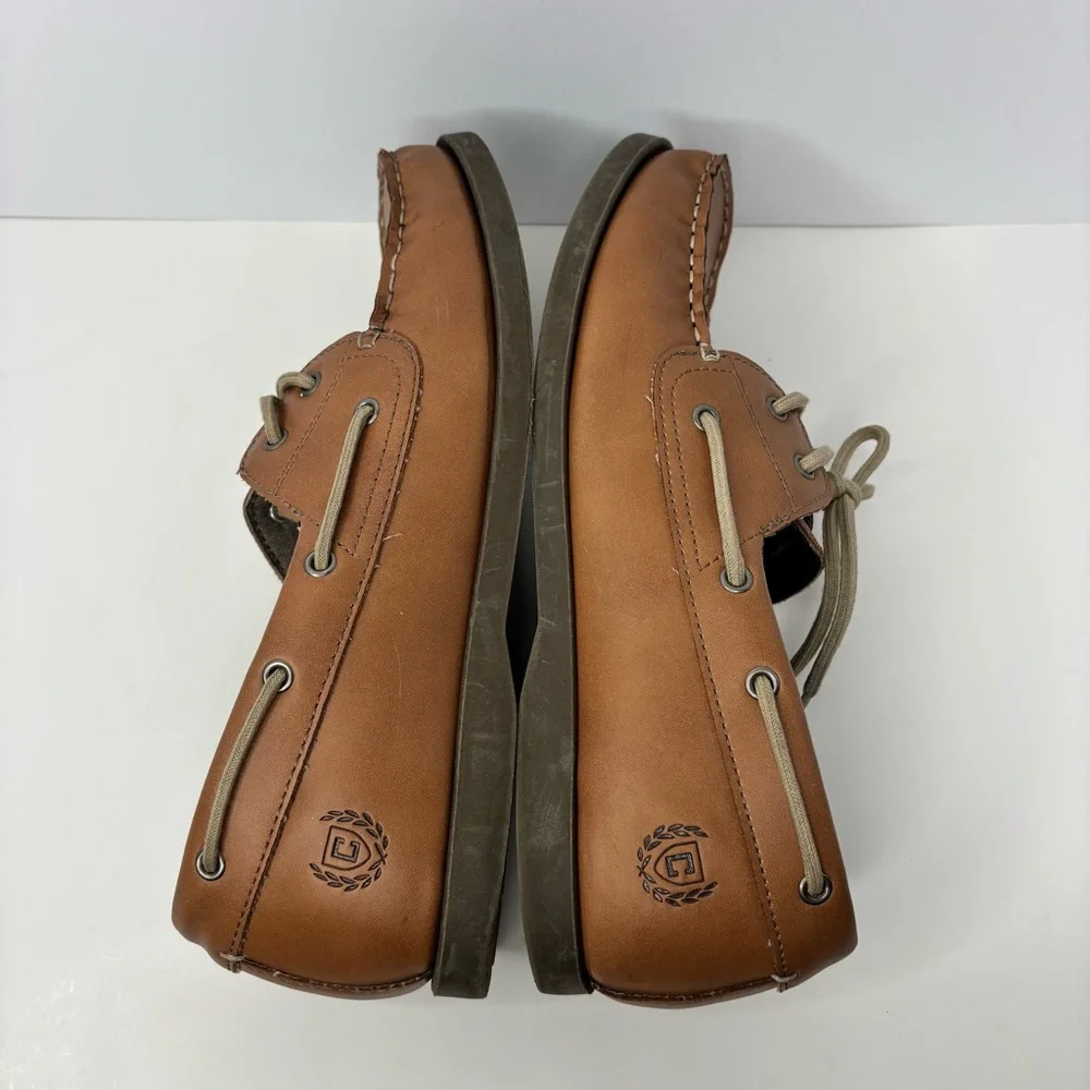 Chaps Boat Shoes Mens 10.5 M Casual Slip On Loafers Brown Fabric Benny Comfort